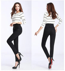 Fashion Women Denim Pants Elastic High Waist Skinny Stretch Jean Female Spring/Autumn Jeans Feet Pantalones Mujer Plus Size